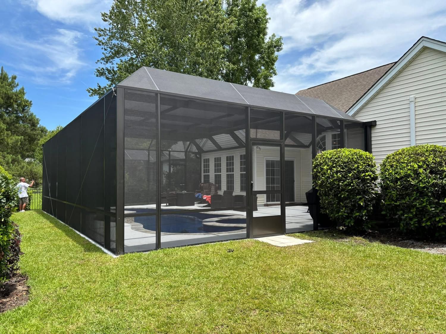 Completed screened porch view