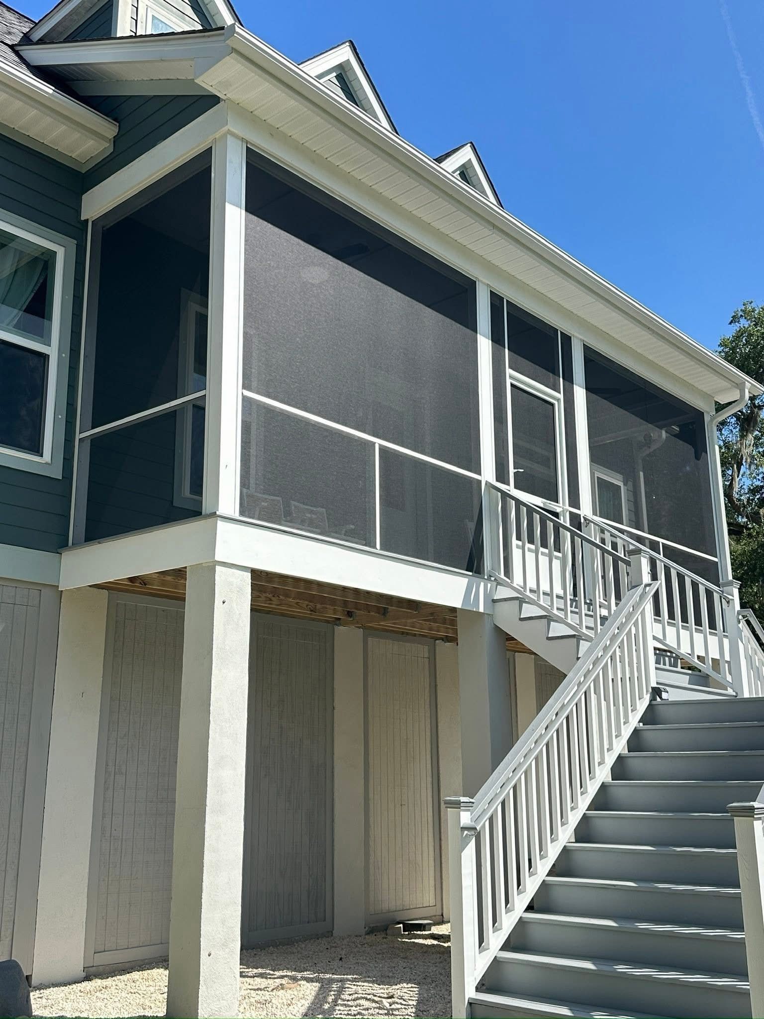 Finished screened porch close-up