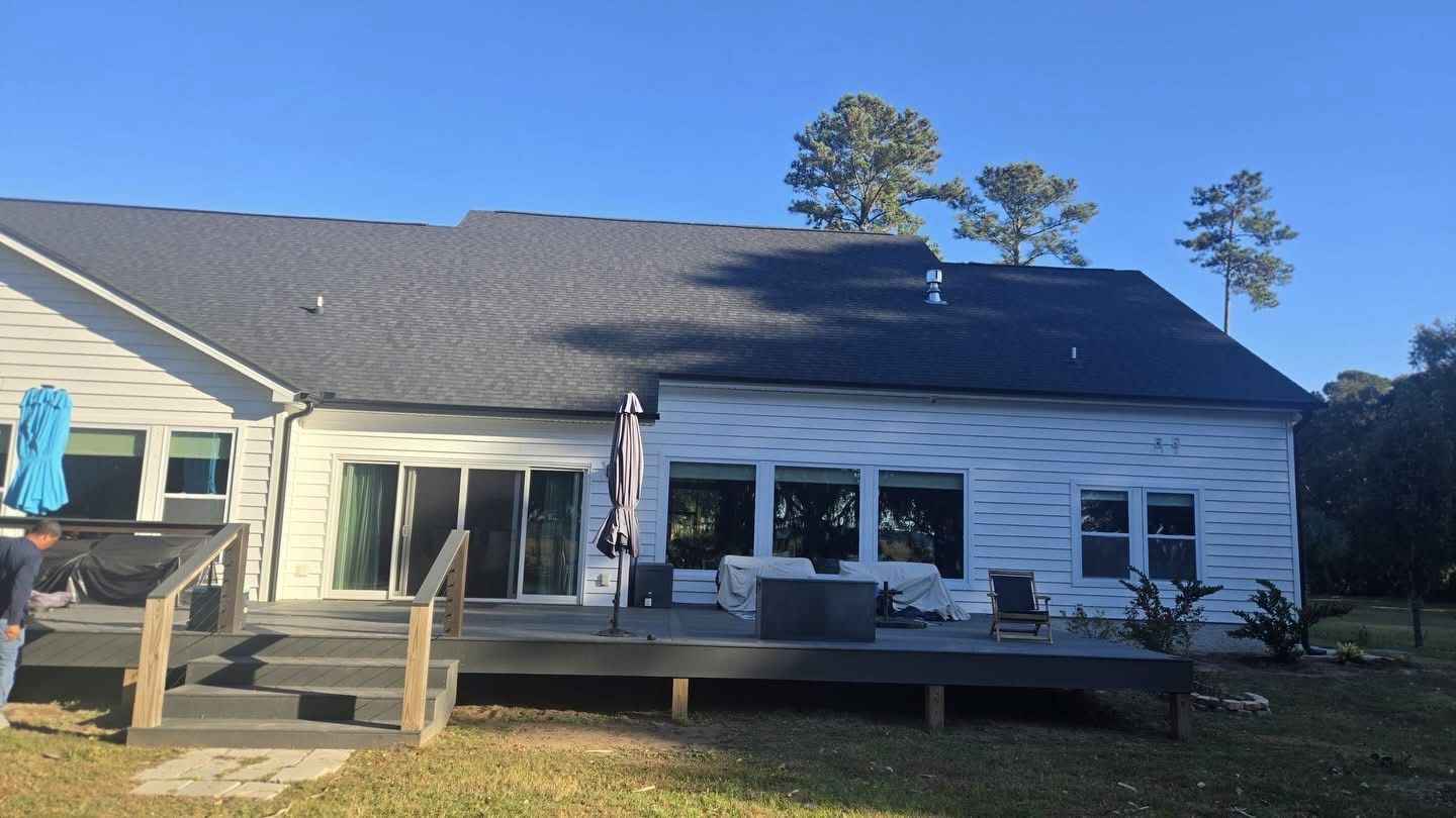 On-site porch enclosure work